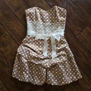 Steppin Out Strapless Polka Dot Dress Size 7/8